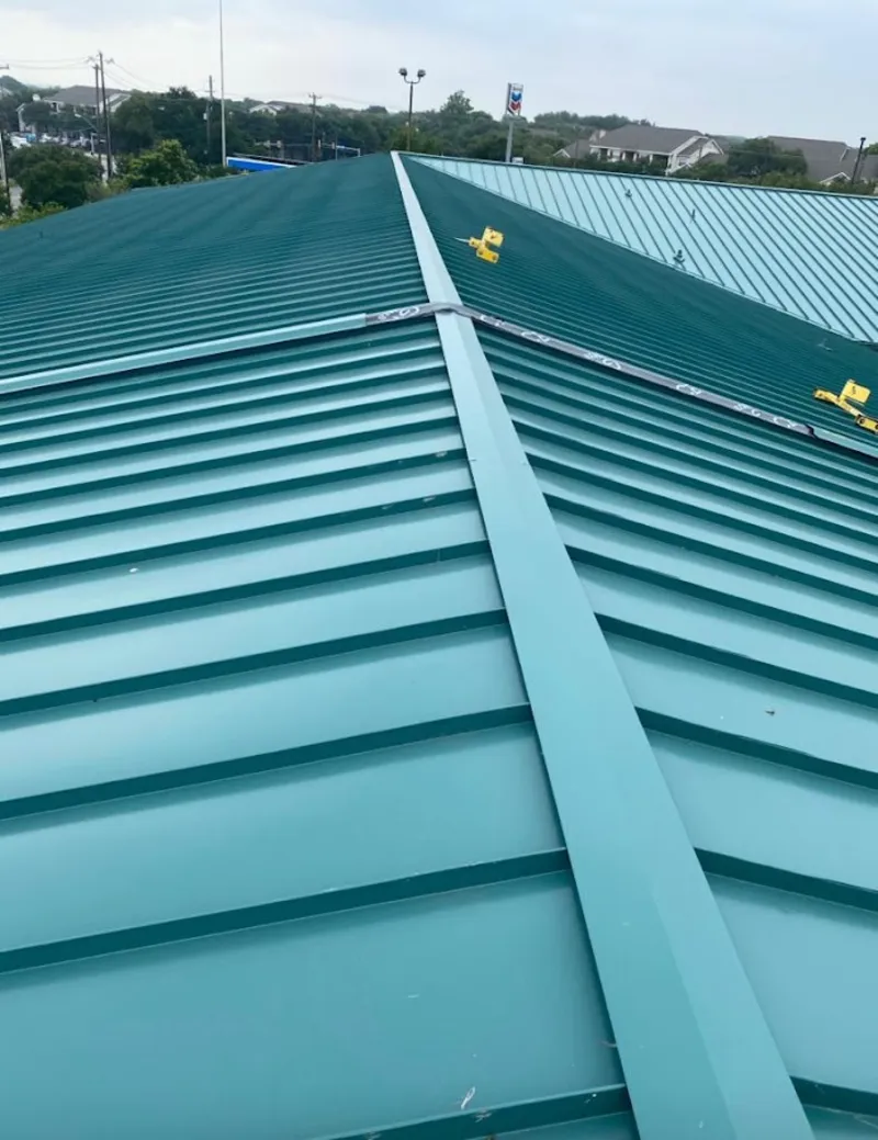 Green commercial metal roof ridge and valley for Metal Roof Repair in Lower Paxton